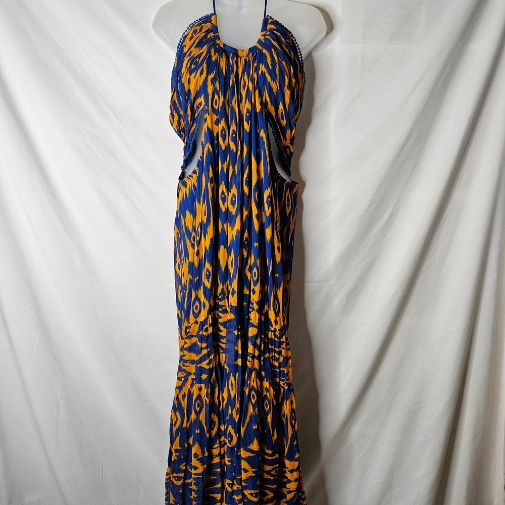 Anthropologie Verb Pallahvi Singhee Cutout Tropical‎ Halter Maxi Dress sz XL NWT